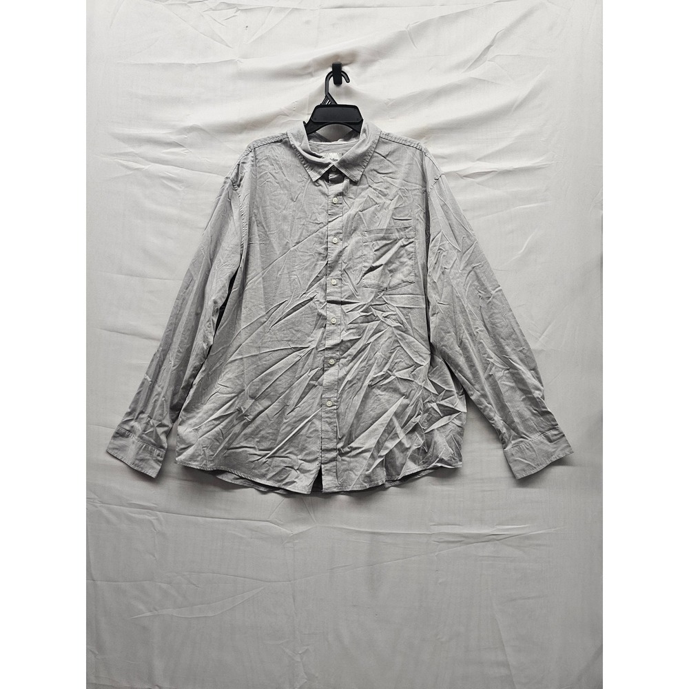 Goodfellow & Co Mens Button Down Shirt Gray Cotton Blend Casual Size XXL